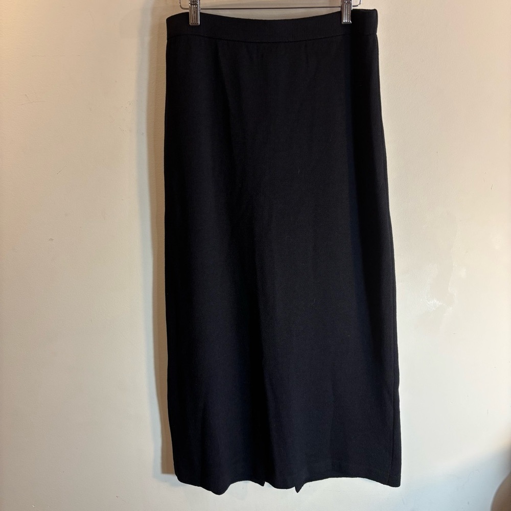 ST-JOHN Evening Sz 12 Wool Rayon Blend Elastic Pencil Skirt Unlined Back Slit